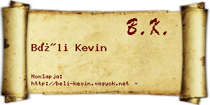 Béli Kevin névjegykártya